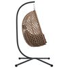 vidaXL Sedia uovo sospesa Caff&egrave; 104 x 100 x 191 cm polyrattan