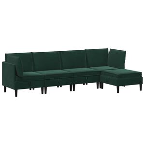 vidaXL Set di mobili per il soggiorno 5 pcs Verde Scuro Velluto
