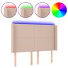 vidaXL Testiera a LED Cappuccino 147x16x118/128 cm in Similpelle