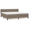 vidaXL Giroletto a Molle con Materasso Tortora 200x200 cm in Tessuto