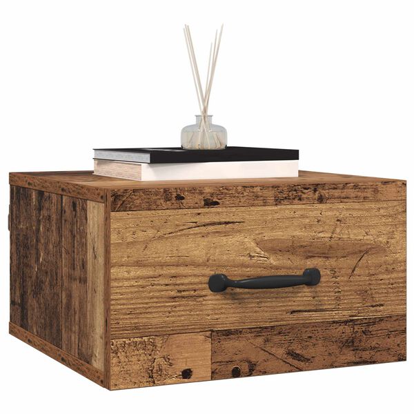 vidaXL Armadio da Notte con cassetto Legno vecchio 35 x 35 x 20 cm