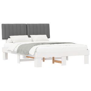 vidaXL Letto con Testiera Rivestita Grigio Chiaro 160 x 200 cm