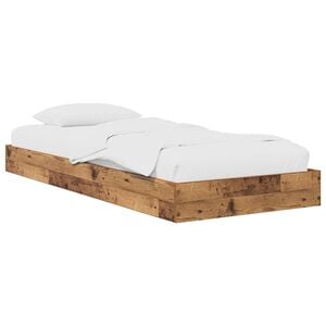 vidaXL Struttura letto a pavimento Legno antico 80 x 200 cm