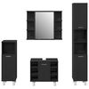 vidaXL Set di mobili per il bagno 4 pcs Nero 30 x 30 x 179,5 cm