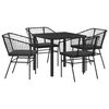 vidaXL Set da Pranzo per Giardino 5 pcs Nero polyrattan