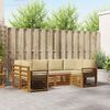 vidaXL Set divano sezionale 6 pcs Naturale Legno di Acacia Massello