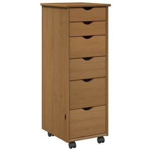 vidaXL Mobile con Ruote 34 x 39 x 93,5 cm Legno di Pino Massello