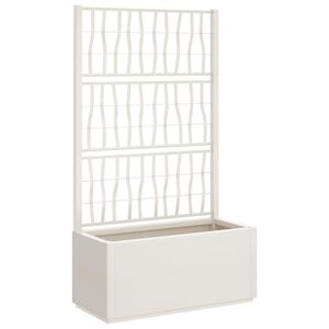 vidaXL Fioriera da Giardino con Traliccio Bianco 80x36x140 cm PP