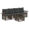 vidaXL Set Divano da Giardino 5 pcs Grigio polyrattan