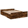 vidaXL Giroletto con Cassetti Rovere Fumo 120x200 cm Legno Multistrato