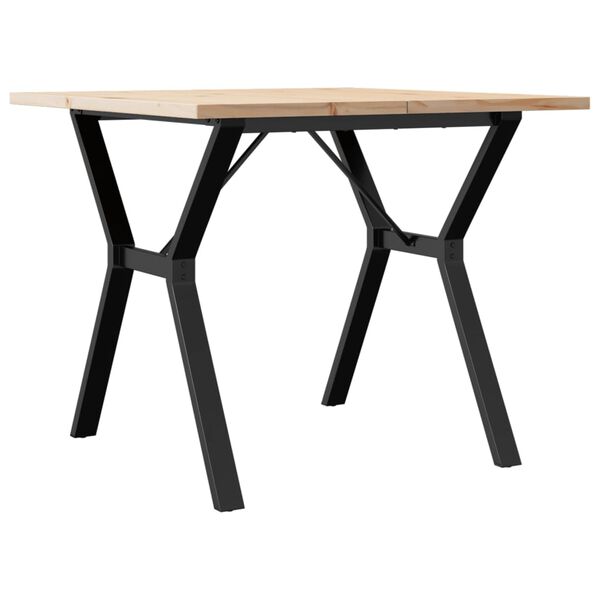 vidaXL Tavolo da Pranzo Telaio a Y 90x90x75,5 cm Legno Pino e Acciaio