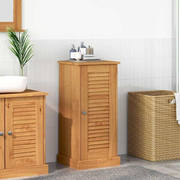 vidaXL Mobile da Bagno VIGO Marrone e Marrone Miele 37,5 x 34 x 80 cm