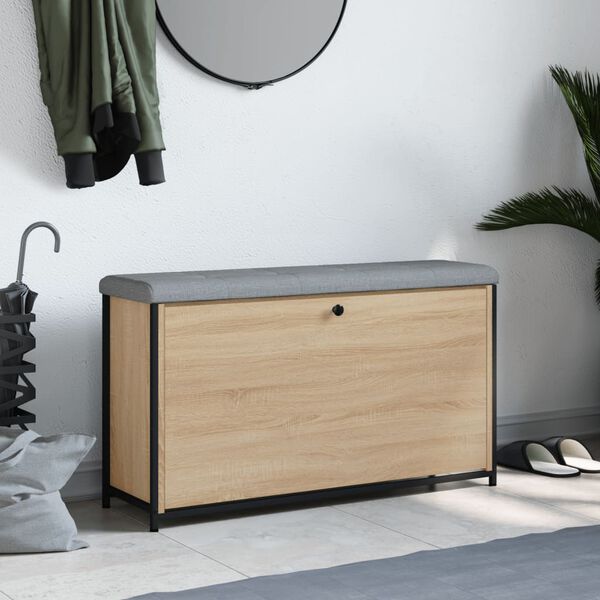 vidaXL Panca Portascarpe Cassetto Ribaltabile Rovere Sonoma 102x32x56