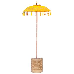 vidaXL Ombrello balinese con base Giallo 95 x 95 x 260 cm