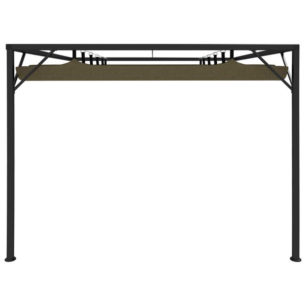 vidaXL Gazebo da Giardino con Tetto Retrattile 3x3 m Talpa 180 g/m&sup2;