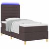 vidaXL Letto a Sorgente LED Marrone Scuro 100 x 200 cm Tessuto