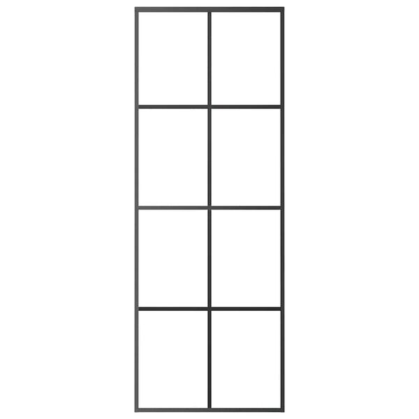 vidaXL Porta Scorrevole in Alluminio e Vetro ESG 76x205 cm Nera