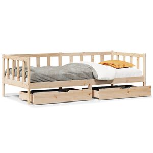 vidaXL Dormeuse con Cassetti 90x200 cm Legno Massello Pino
