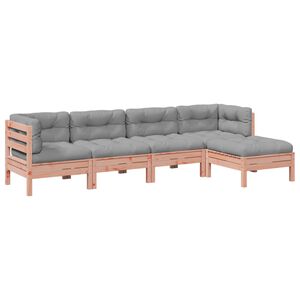 vidaXL Set Divani Giardino 5 pz Cuscini Legno Massello Abete Douglas