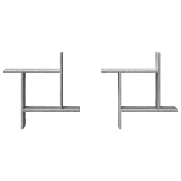 vidaXL Mensole a Parete 2pz Grigio Sonoma 50x12x50 cm in Truciolato