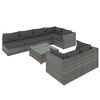 vidaXL Set Divani da Giardino 8 pz con Cuscini in Polyrattan Grigio