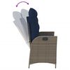 vidaXL Panca Reclinabile da Giardino con Cuscini Grigia in Polyrattan