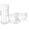 vidaXL Mobili Porta TV 3 pz ambra in Legno Massello di Pino