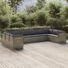 vidaXL Set Divani da Giardino 10 pz con Cuscini in Polyrattan Grigio