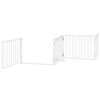 vidaXL Cancello Cani Porta Pieghevole Bianco 6 Pannelli 480 cm Pioppo