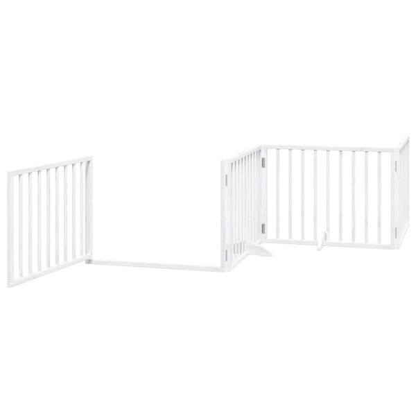 vidaXL Cancello Cani Porta Pieghevole Bianco 6 Pannelli 480 cm Pioppo