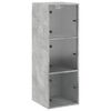 vidaXL Mobile a Muro con Ante in Vetro Grigio Cemento 35x37x100 cm