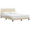 vidaXL Letto con Materasso Hanko Crema 120x200 cm in Tessuto