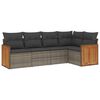 vidaXL Set Divano da Giardino 5 pz con Cuscini Grigio in Polyrattan