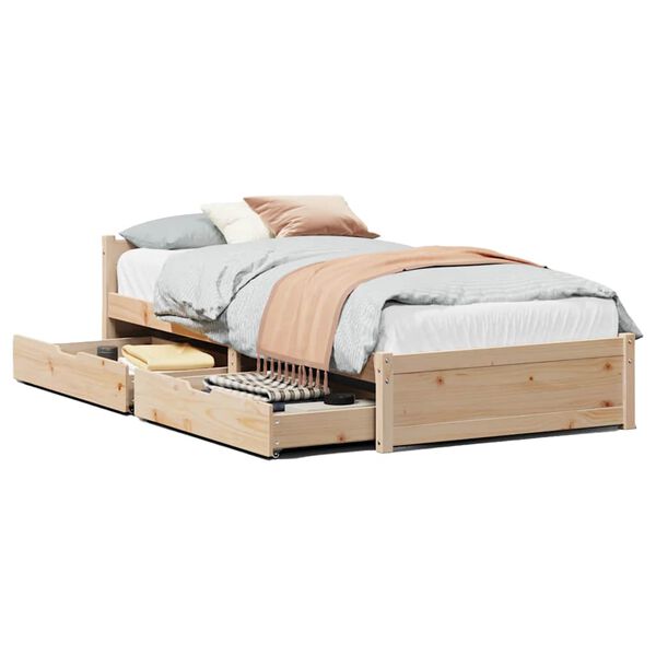 vidaXL Letto senza Materasso 90x200 cm in Legno Massello di Pino