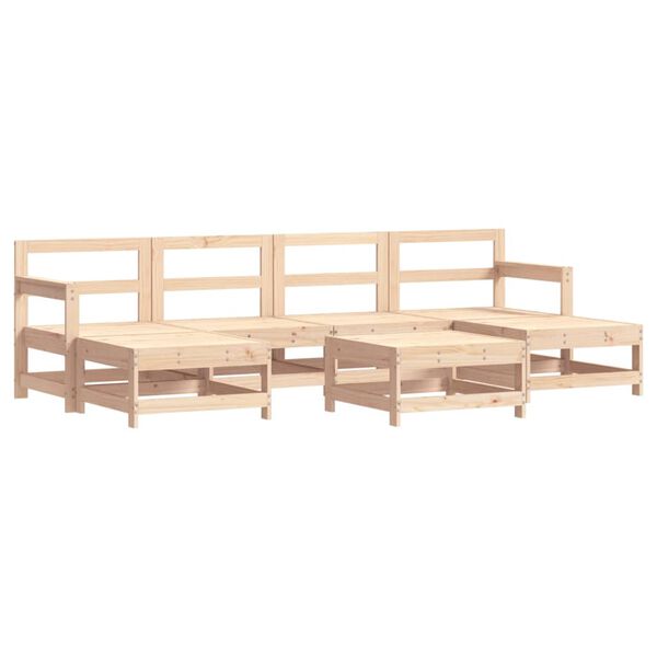vidaXL Set Salotto da Giardino 7 pz in Legno Massello di Pino