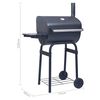 vidaXL Barbecue a Carbone con Affumicatore e Ripiano Basso Nero
