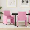 vidaXL Sedie da Pranzo con Ruote 2 pcs Rosa 58 x 65 x 94 cm Tessuto