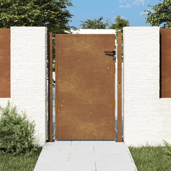 vidaXL Cancello da giardino 100x150 cm in acciaio Corten