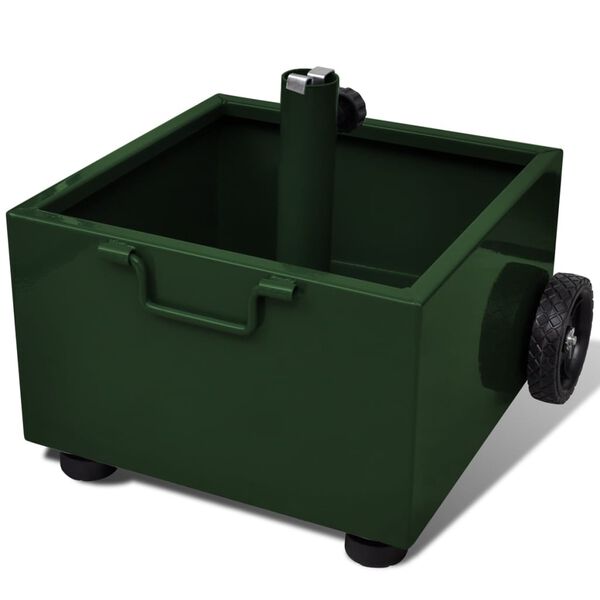 vidaXL Fioriera da Esterno con Supporto Ombrellone Verde