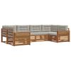 vidaXL Set di divani da esterno 6 pcs Grigio Naturale e Chiaro