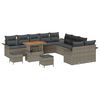 vidaXL Set Divano da Giardino con cuscino 13 pcs Grigio polyrattan