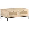 vidaXL Tavolino da Salotto 90x50x37 cm Legno Massello di Mango e Canna