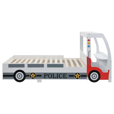 vidaXL Letto Bimbo Auto Polizia con Materasso 90x200 cm 7 Zone H2