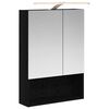vidaXL Mobiletto per specchio da bagno Rovere Nero 50 x 14,5 x 70 cm