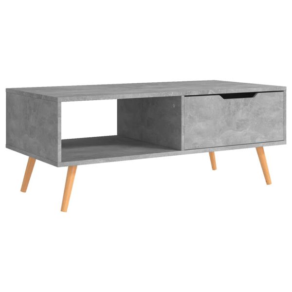 vidaXL Tavolino Salotto Grigio Cemento 100x49,5x43cm Legno Multistrato