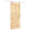 vidaXL Porta scorrevole Naturale e Bianco 90 x 210 cm