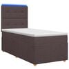 vidaXL Letto box spring con materasso Marrone Scuro 90 x 200 cm