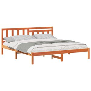 vidaXL Struttura del letto Marrone cerato 200 x 200 cm Pino massello