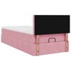 vidaXL Struttura Letto Pouf con Materasso Rosa 90x200 cm in Velluto