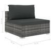 vidaXL Set Divani da Giardino 8 pz con Cuscini in Polyrattan Grigio